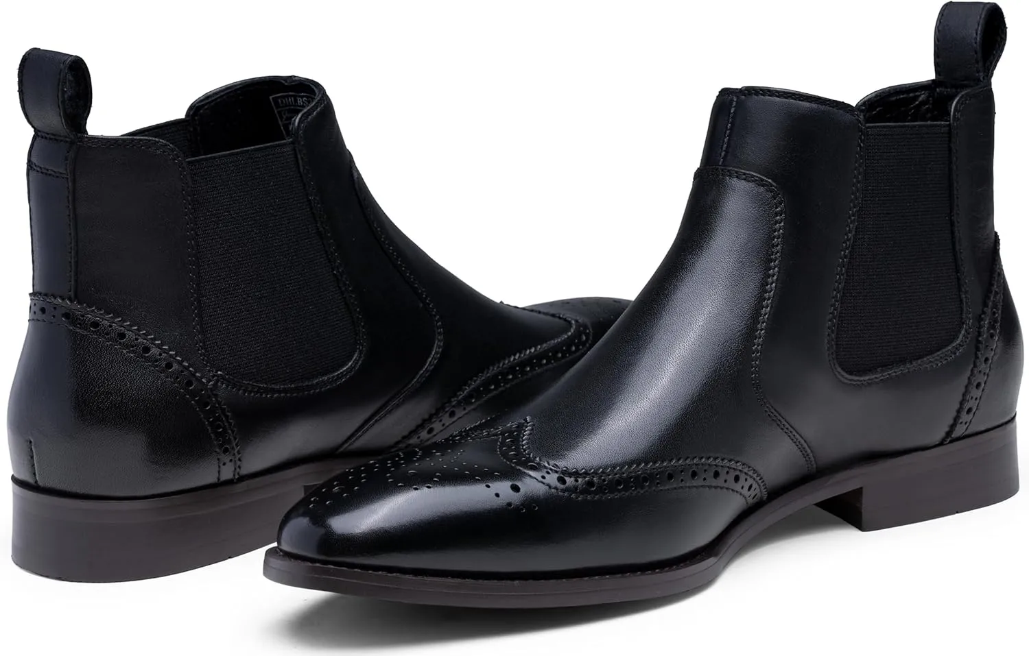 Jousen Men's Chelsea Boots Polished Premium Leather Ankle Dress Boots Classic Retro Slip On Boots for Men