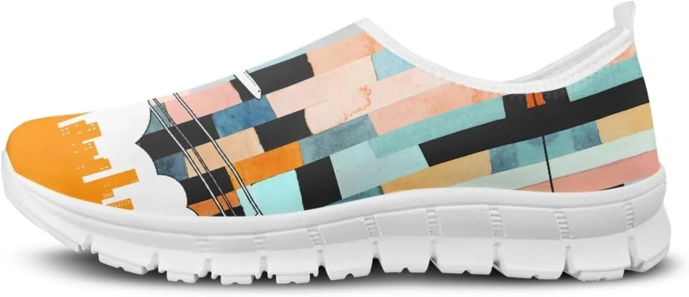 JoyLamoria Bright Blossom Walking Shoes Travel Clog Slip on Causal Loafer with Floral Print Fashion Sneakers for Men Women