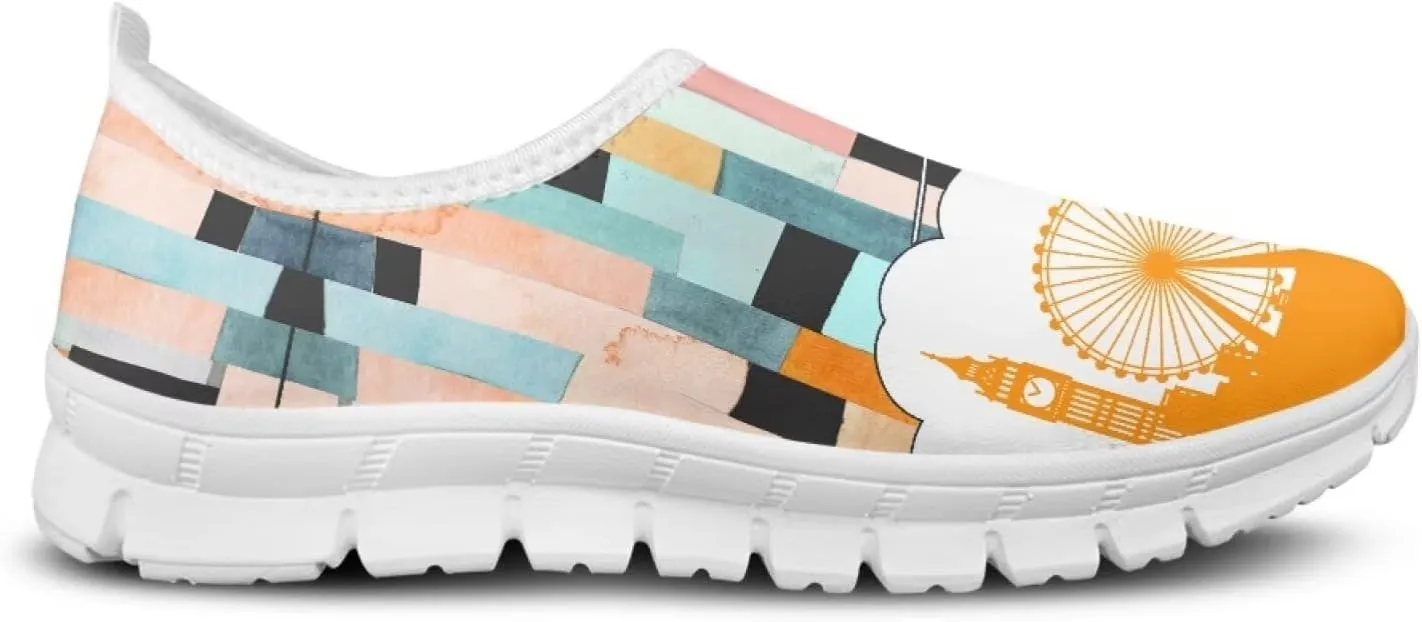 JoyLamoria Bright Blossom Walking Shoes Travel Clog Slip on Causal Loafer with Floral Print Fashion Sneakers for Men Women