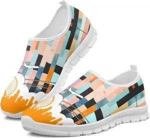 JoyLamoria Bright Blossom Walking Shoes Travel Clog Slip on Causal Loafer with Floral Print Fashion Sneakers for Men Women