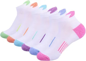 JOYNÉE Womens Ankle Athletic Low Cut Tab Socks Cushioned Running Sports 6 Pack