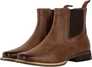 J's.o.l.e Men's Western Cowboy Boots Square Toe Ankle Boot for Men Chelsea Dress Casual Boots