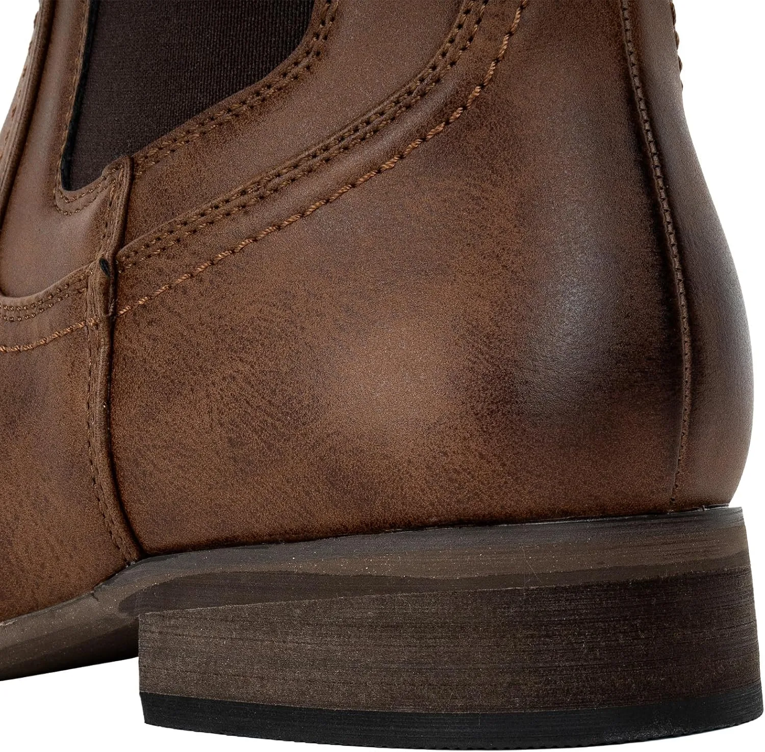 J's.o.l.e Men's Western Cowboy Boots Square Toe Ankle Boot for Men Chelsea Dress Casual Boots