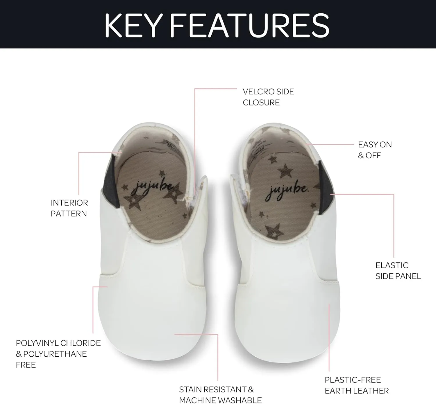 JuJuBe Eco Steps - Chelsea Boots for Babies & Infants - Machine Washable Vegan Leather Baby Shoes