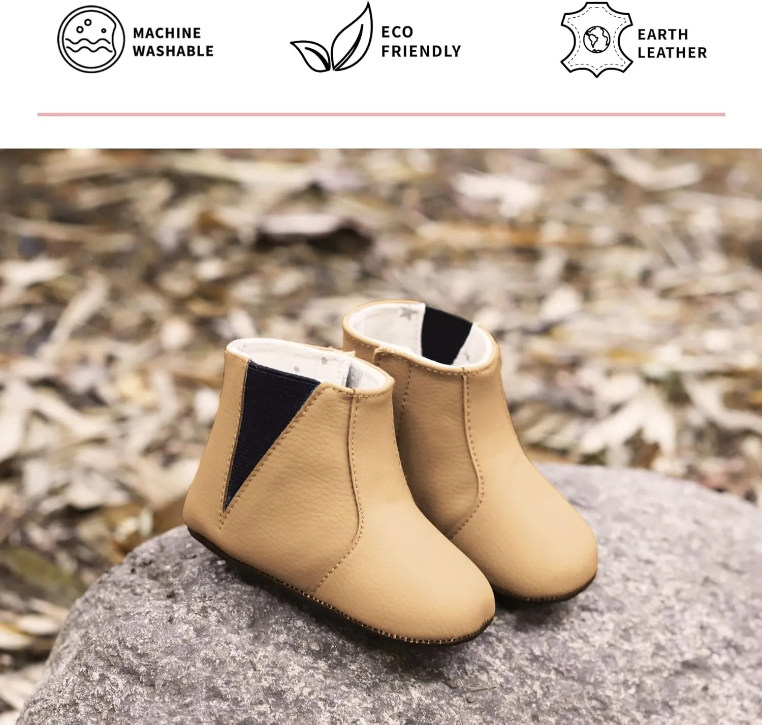 JuJuBe Eco Steps - Chelsea Boots for Babies & Infants - Machine Washable Vegan Leather Baby Shoes