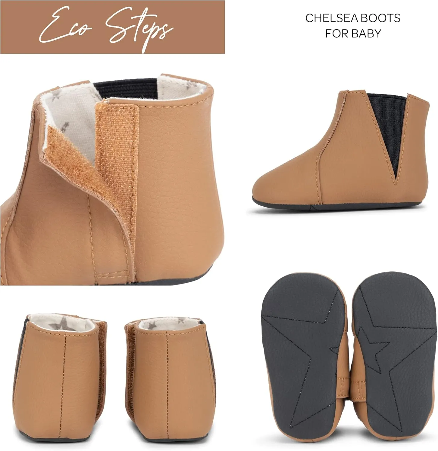 JuJuBe Eco Steps - Chelsea Boots for Babies & Infants - Machine Washable Vegan Leather Baby Shoes