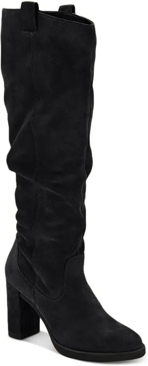 Juliet Holy Women's Knee High Boots Chunky Block Heel Wide Calf Round Toe Side Zipper Fashion Dress Boot
