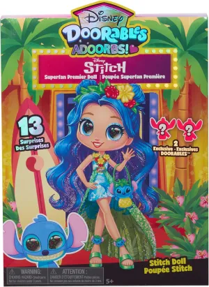 Just Play Disney Doorables ADOORBS Deluxe Stitch Superfan Doll, 2 Exclusive Figures, Movie Premiere, UNbox 10 Mini Accessories, Toy Gift for Collectors, Fans, Tweens, Girls & Kids 5 and Up