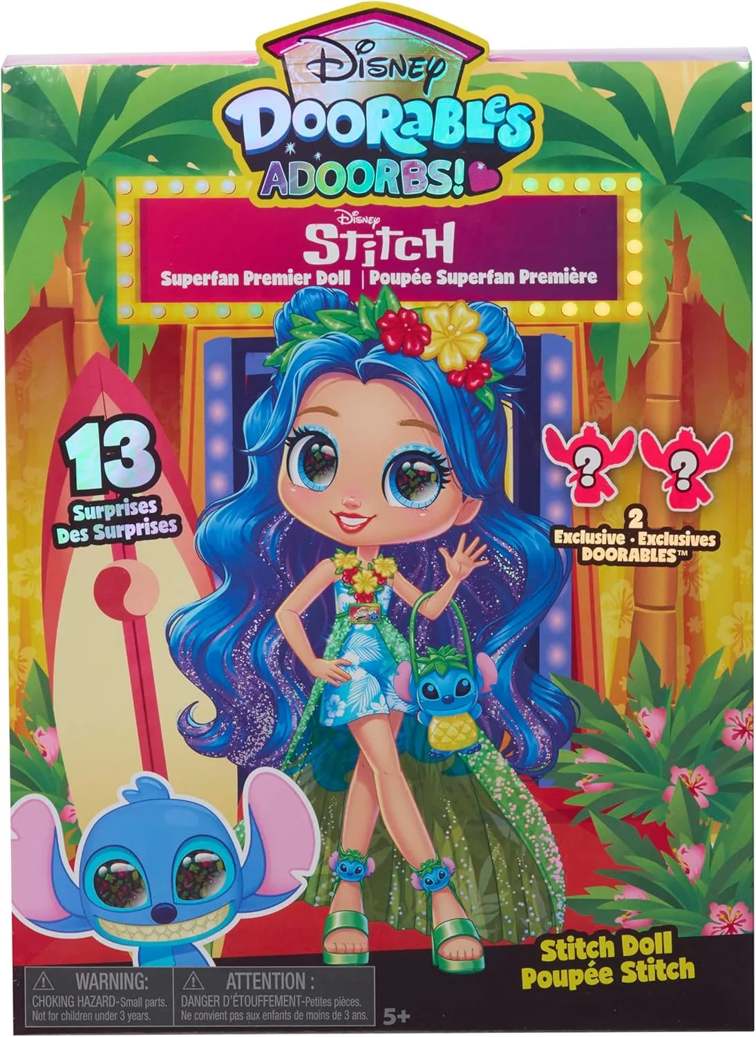 Just Play Disney Doorables ADOORBS Deluxe Stitch Superfan Doll, 2 Exclusive Figures, Movie Premiere, UNbox 10 Mini Accessories, Toy Gift for Collectors, Fans, Tweens, Girls & Kids 5 and Up