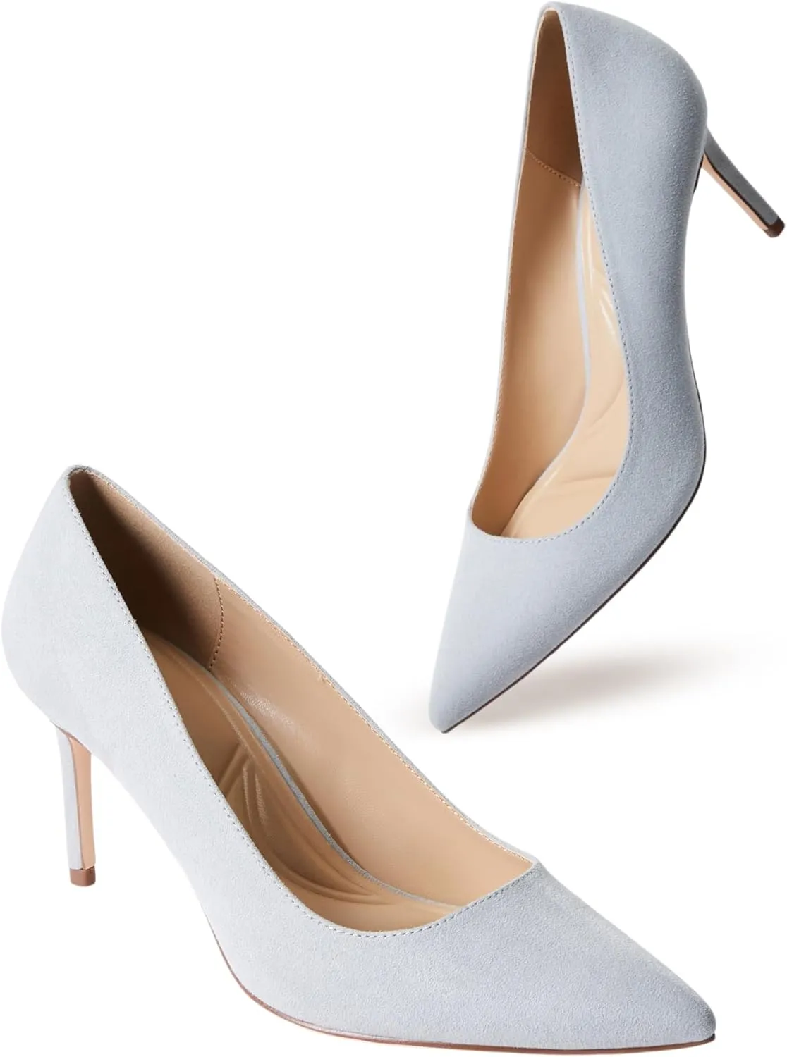 JustFab Women's 2.75 Inch Pumps Pointy Tip Wedding Dress Shoes Stiletto Pumps for Women