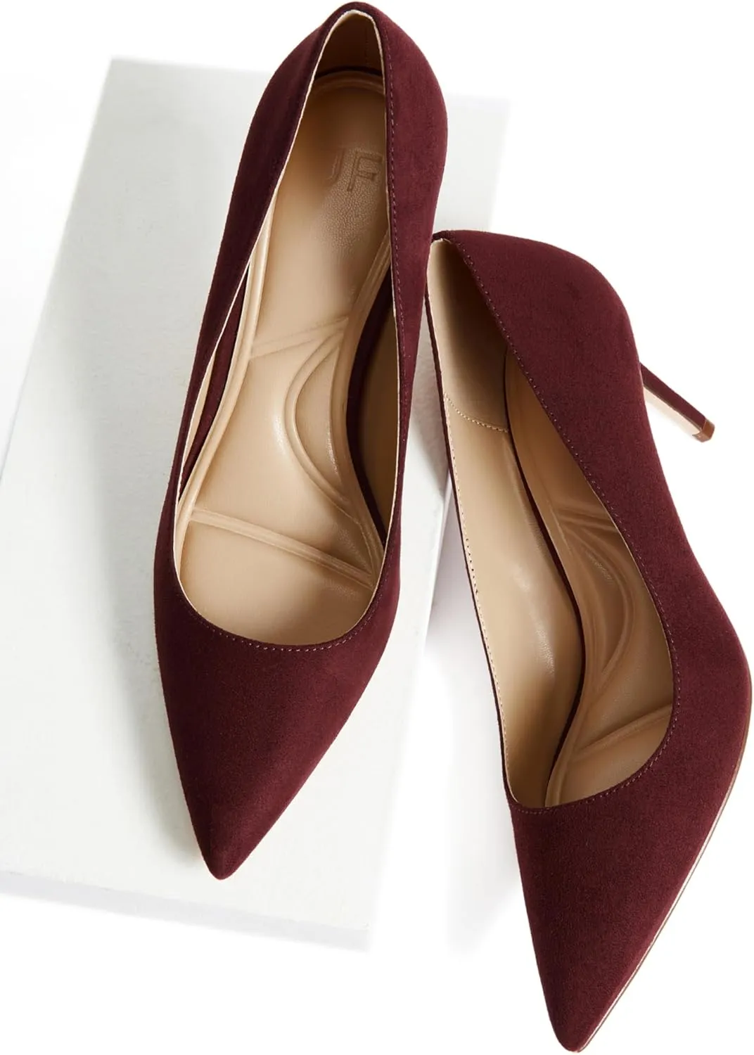 JustFab Women's 2.75 Inch Pumps Pointy Tip Wedding Dress Shoes Stiletto Pumps for Women