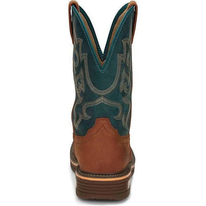 Justin Men's Resistor 11" Nano Composite Toe Western Work Boot -Blue - CR4010