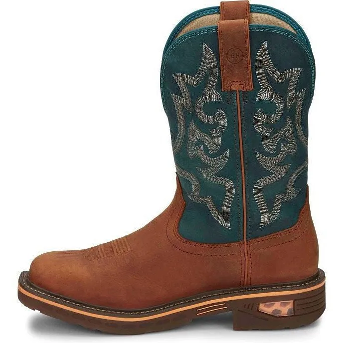 Justin Men's Resistor 11" Nano Composite Toe Western Work Boot -Blue - CR4010