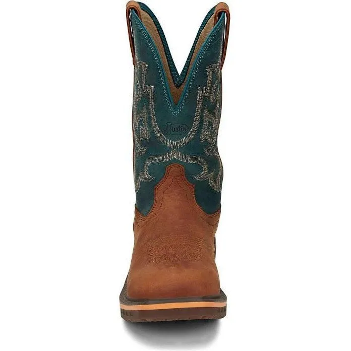 Justin Men's Resistor 11" Nano Composite Toe Western Work Boot -Blue - CR4010