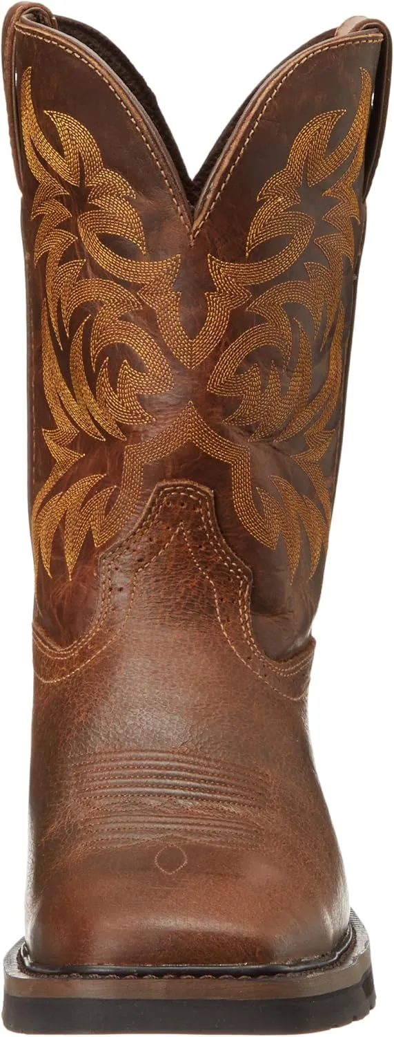 Justin Original Work Boots Men's Driller Pull-On Square Toe Work Boot