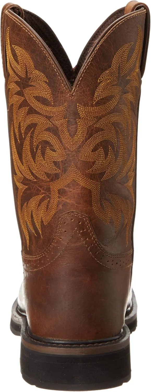 Justin Original Work Boots Men's Driller Pull-On Square Toe Work Boot