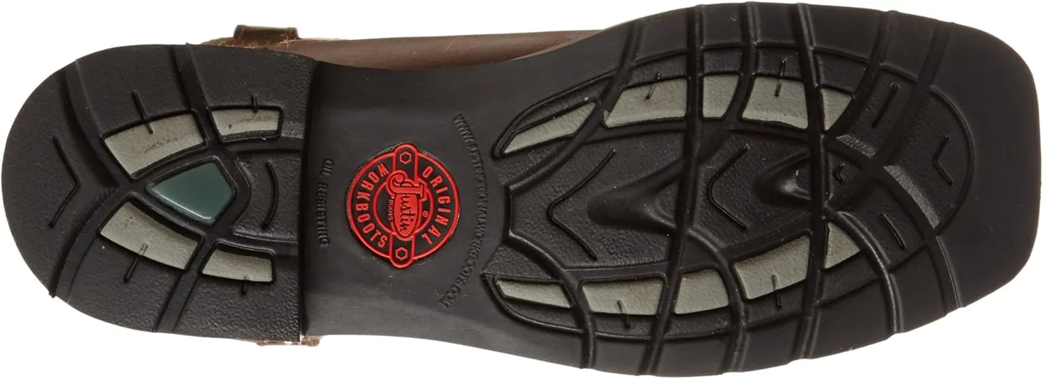 Justin Original Work Boots Men's Driller Pull-On Square Toe Work Boot