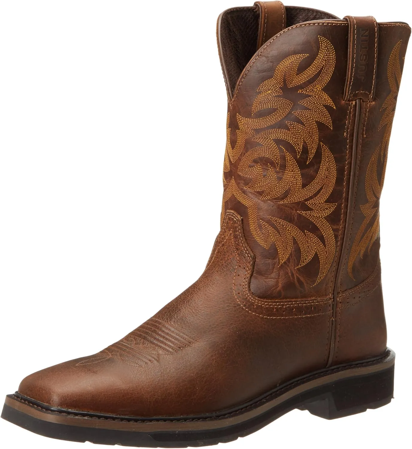 Justin Original Work Boots Men's Driller Pull-On Square Toe Work Boot