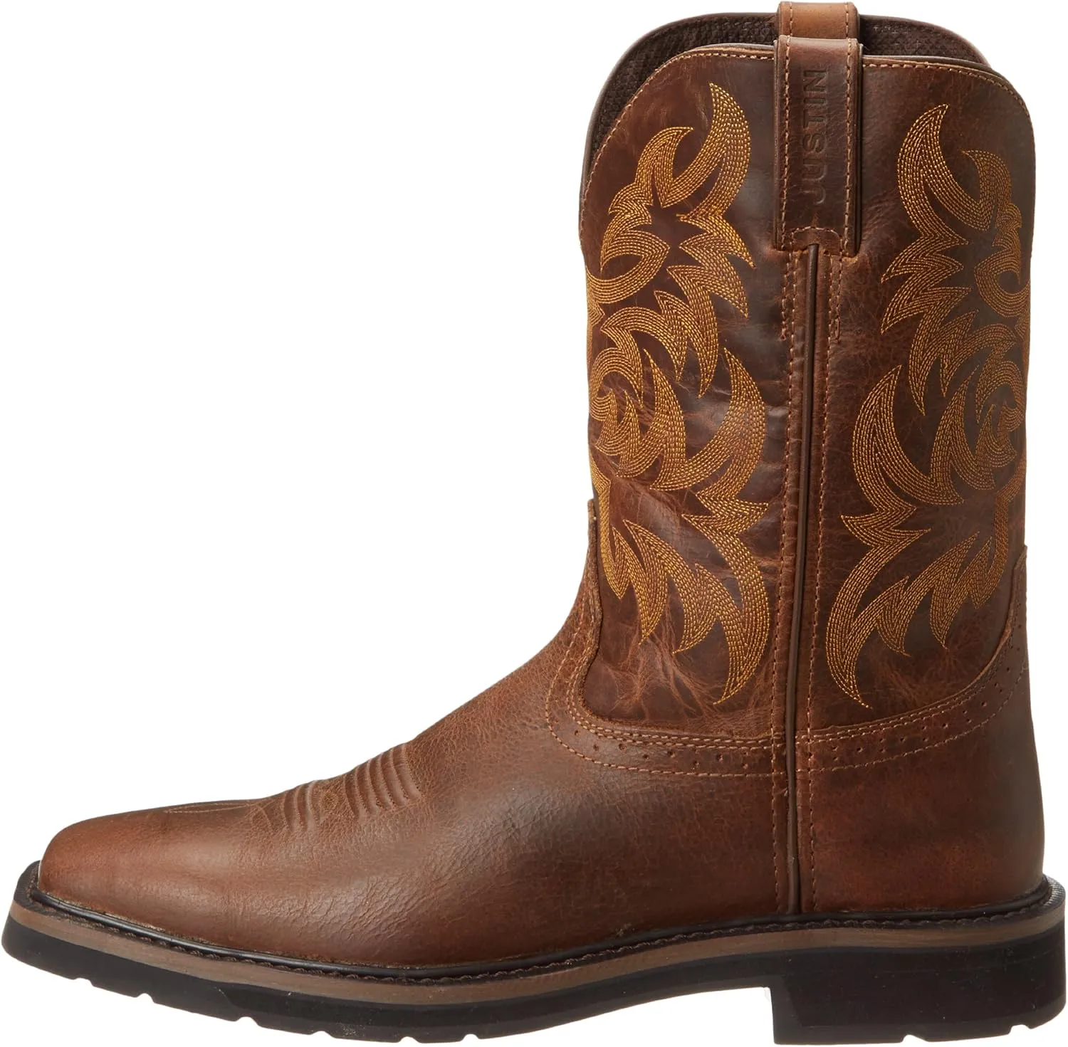 Justin Original Work Boots Men's Driller Pull-On Square Toe Work Boot