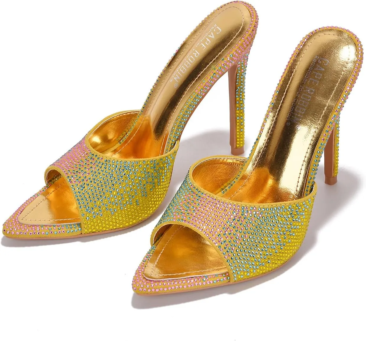 Kameron Open Pointed Toe Rhinestone Encrusted High Heels (Kameron)
