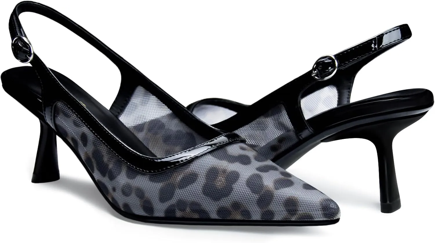Kitten Heels for Women Slingback Heels Closed Pointed Toe Stiletto Heeled Sandals with Adjustable Buckle Strap for Dressy Proms Dating Party Office Comfortable Sexy Pumps Shoes