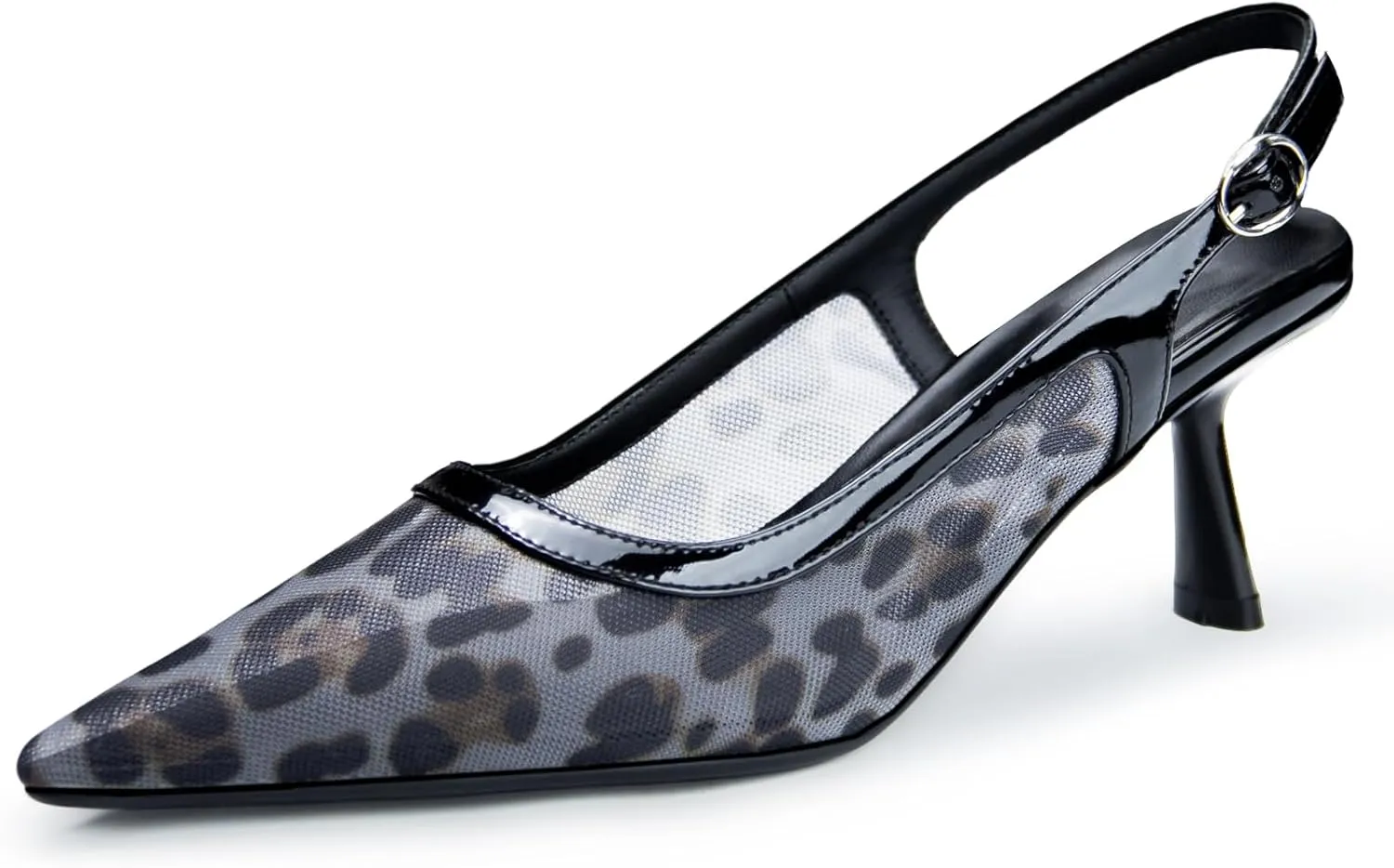 Kitten Heels for Women Slingback Heels Closed Pointed Toe Stiletto Heeled Sandals with Adjustable Buckle Strap for Dressy Proms Dating Party Office Comfortable Sexy Pumps Shoes