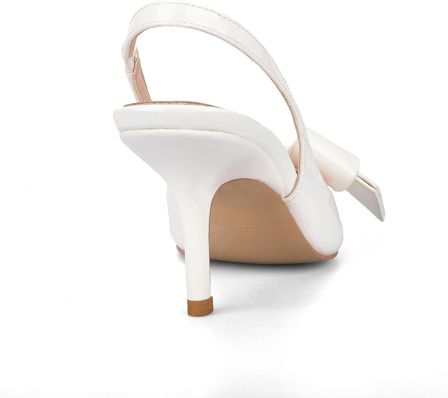 Kluolandi Bow Knot Slingback Kitten Heels for Women Closed Pointed Toe Pumps Dress Shoes Stiletto Heels Sandals