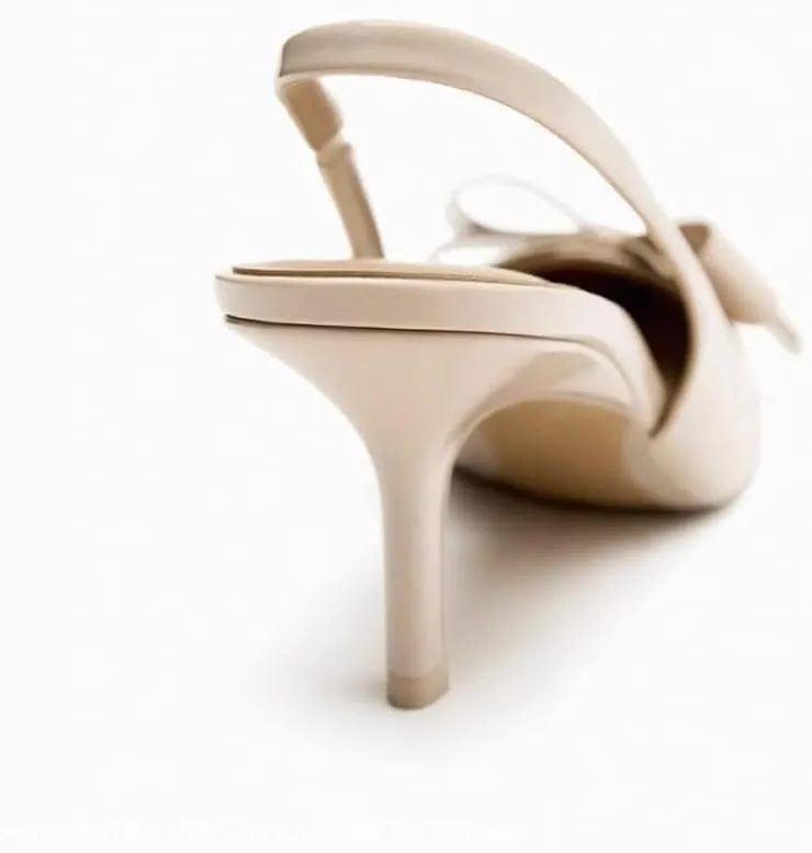 Kluolandi Bow Knot Slingback Kitten Heels for Women Closed Pointed Toe Pumps Dress Shoes Stiletto Heels Sandals
