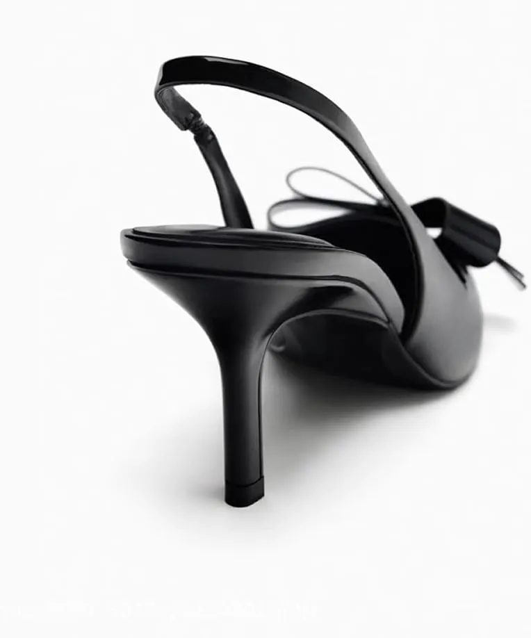 Kluolandi Bow Knot Slingback Kitten Heels for Women Closed Pointed Toe Pumps Dress Shoes Stiletto Heels Sandals