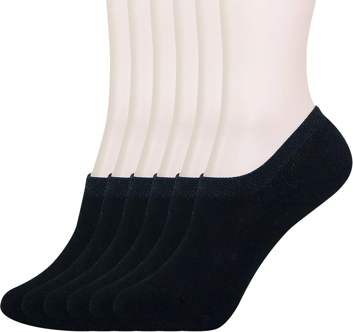 KONY No Show Socks Womens Non Slip, 6 Pairs Cotton Thick Cushioned Flat Boat Liner Low Ankle Socks Sneakers Footies Size 6-9