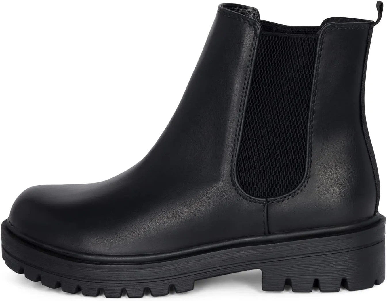 KRISTINA Women's Lug Sole Low Heel Chelsea Fashion Ankle Bootie w/Double Elastic Gore