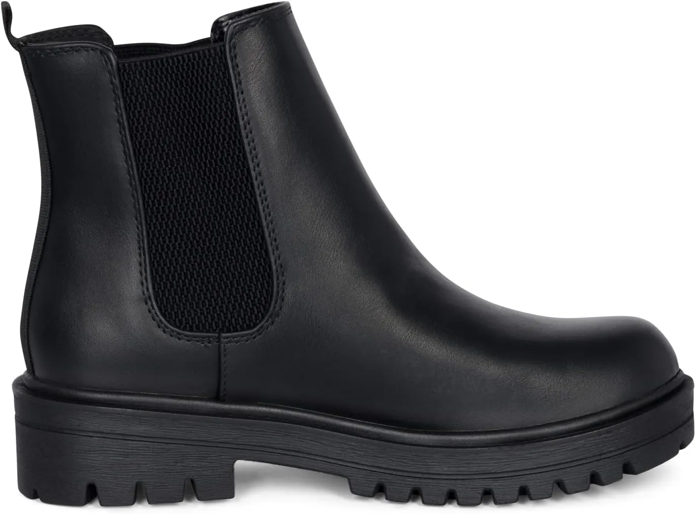 KRISTINA Women's Lug Sole Low Heel Chelsea Fashion Ankle Bootie w/Double Elastic Gore