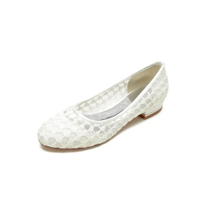 Lace Pointed Toe Wedding Flats