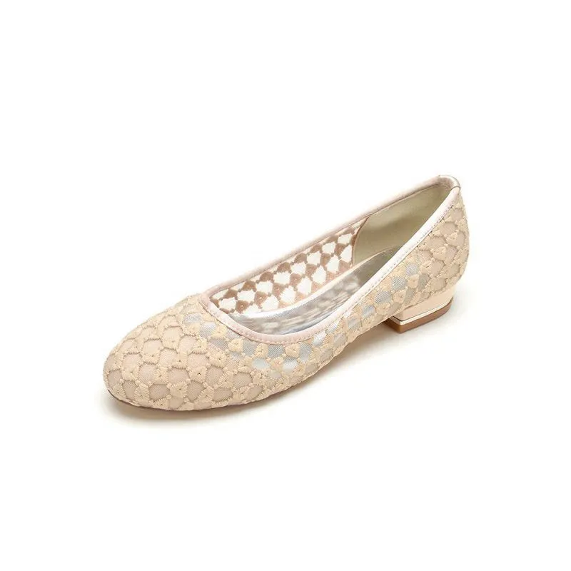 Lace Pointed Toe Wedding Flats