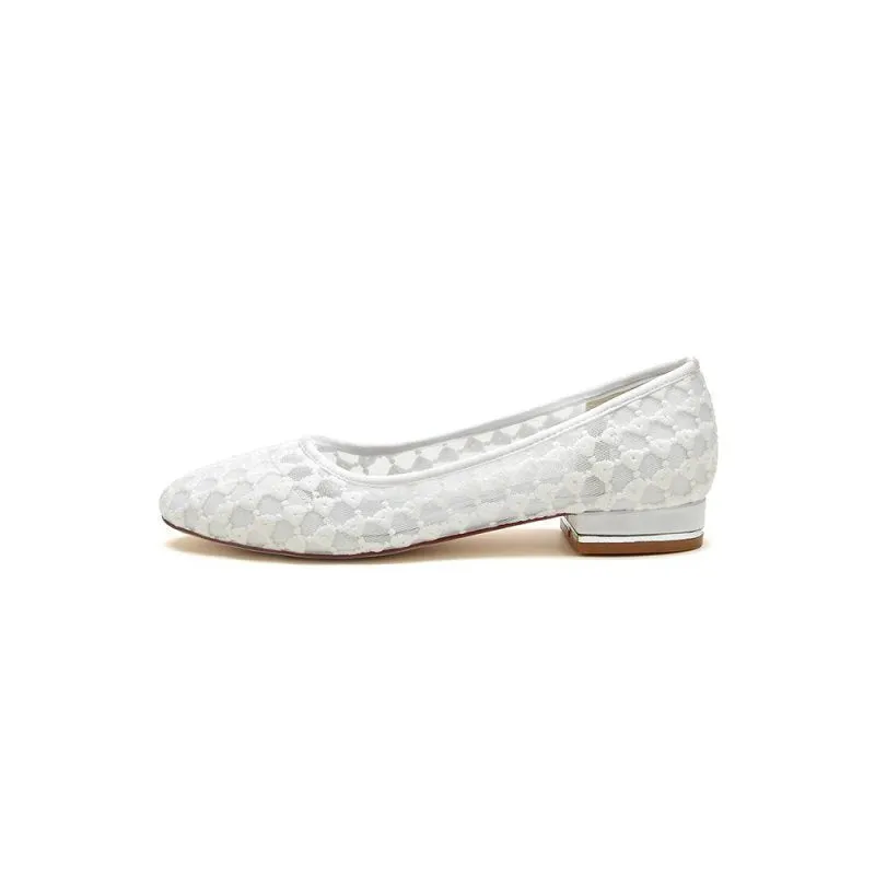 Lace Pointed Toe Wedding Flats