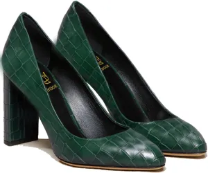 LEHOOR Women Chunky Block High Heel Pumps Shoes Pointed Closed Toe Slip On 3" Heels Dress Sandals Suede Crocodile Patent Leather Work Shoe Office Ladies Formal Dressy Wedding Party Retro 4-11 M US