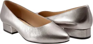LEHOOR Women Low Chunky Block Heel Pumps Pointed Toe Slip On Flats Shoes Comfort 1.5 Inch Thick Heels Pointy Closed Toe Dress Sandals Suede Patent Office Work Pump Ladies Basic Classic Retro 4-11 M US