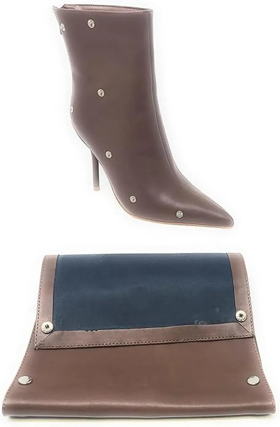 Liliana Women's Pointed Toe High Heels Button Detachable Fold Over Boots