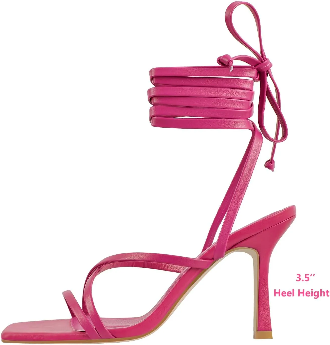 LISHAN Women's Stiletto High Heels Strappy Lace Up Sandals