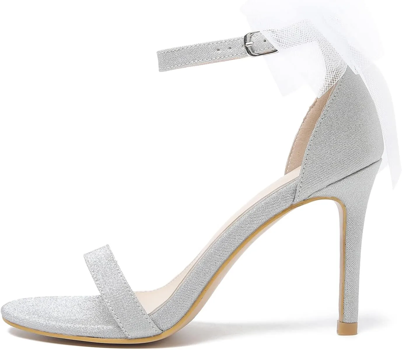 LIURUIJIA Women's Open Toe Stiletto Heels with Bow One Strap Sandals Wedding Party Prom Dress Shoes