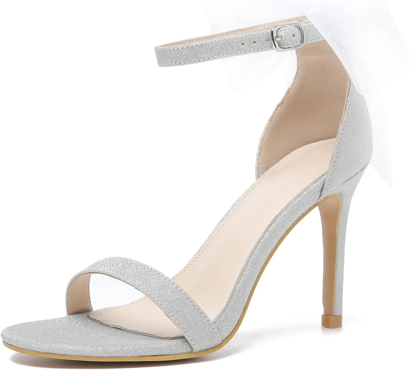 LIURUIJIA Women's Open Toe Stiletto Heels with Bow One Strap Sandals Wedding Party Prom Dress Shoes