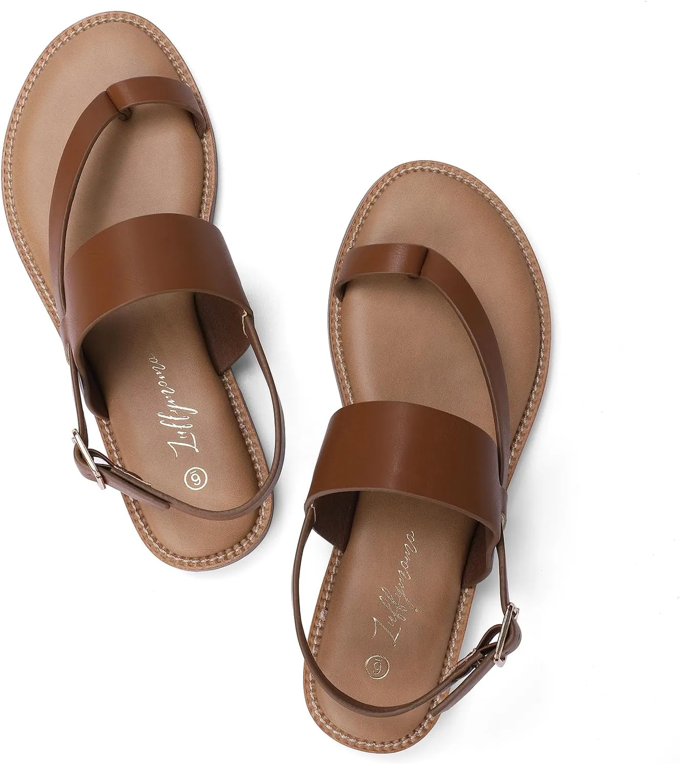 Luffymomo Women's Thong Flat Sandals Adjustable Ankle Buckle Summer Sandal Casual Open Toe Fisherman Shoes