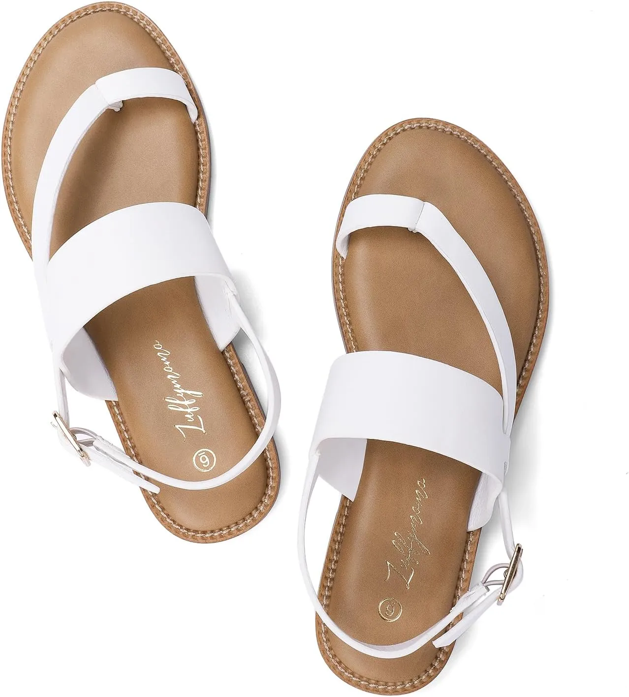 Luffymomo Women's Thong Flat Sandals Adjustable Ankle Buckle Summer Sandal Casual Open Toe Fisherman Shoes