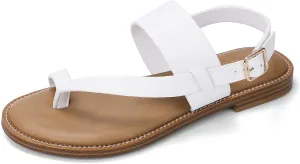 Luffymomo Women's Thong Flat Sandals Adjustable Ankle Buckle Summer Sandal Casual Open Toe Fisherman Shoes