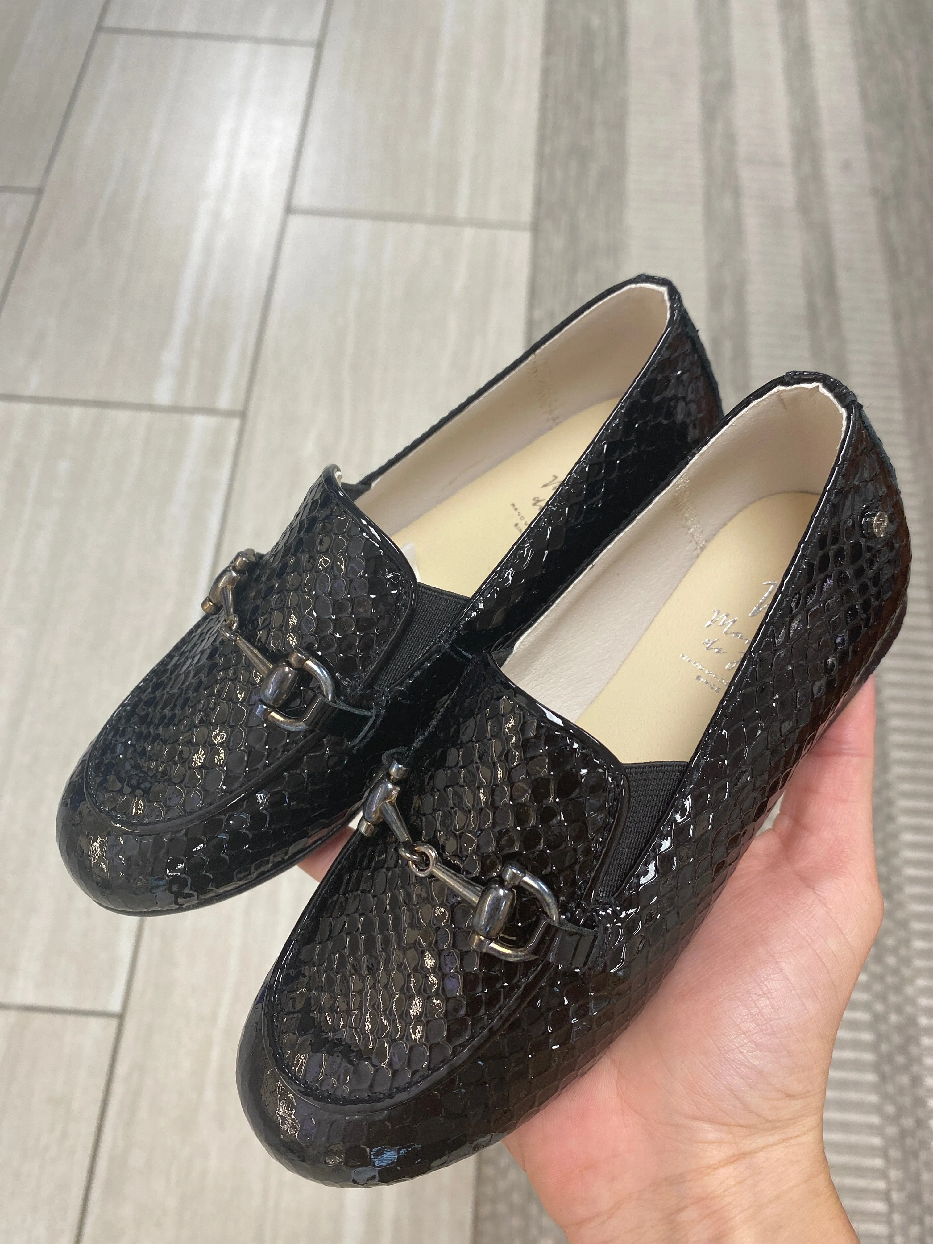 Manuela Black Snake Buckle Loafer