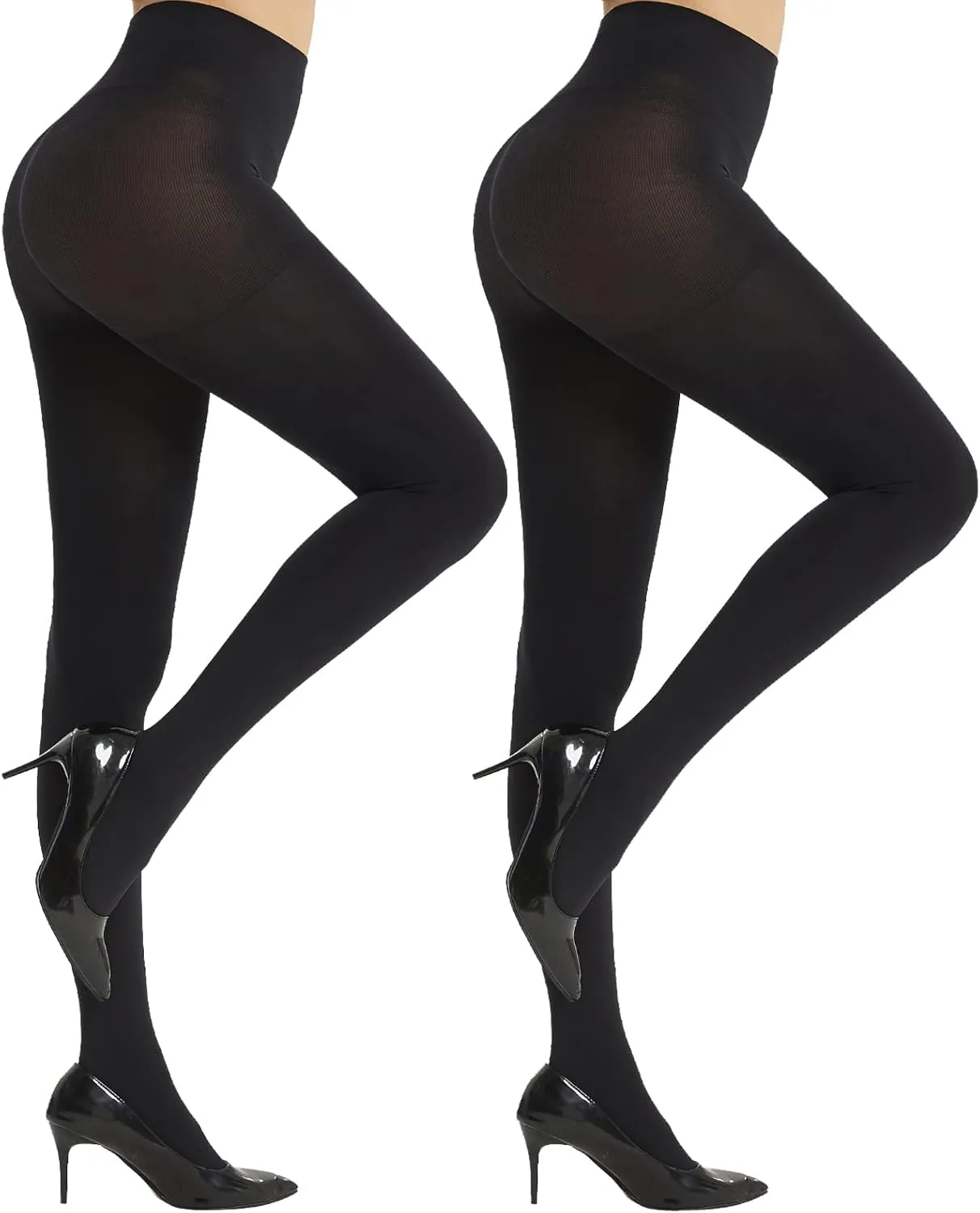 MANZI Super Opaque Tights for Women with Control-Top Blackout 2 Pairs
