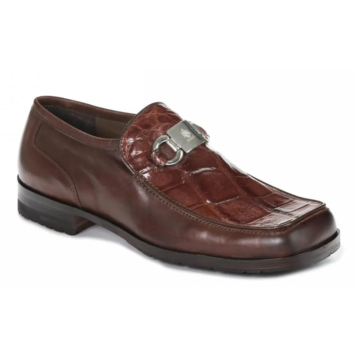 Mauri Blade3045 Sport Rust Genuine Calfskin/Body Alligator Hand-Painted Horse Bit Loafer Shoes