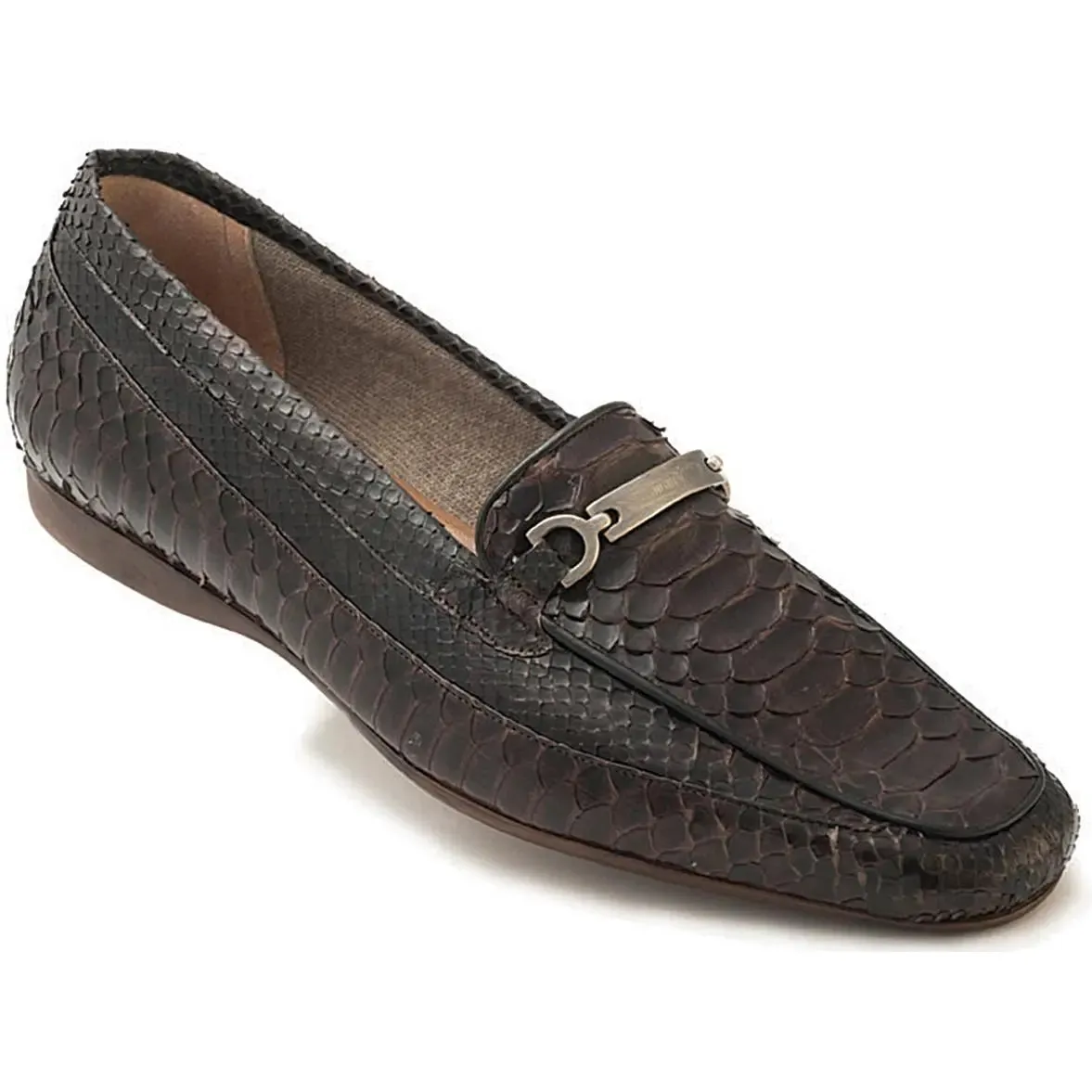 Mauri Blanc 9233 Brown Genuine Python Loafer Shoes