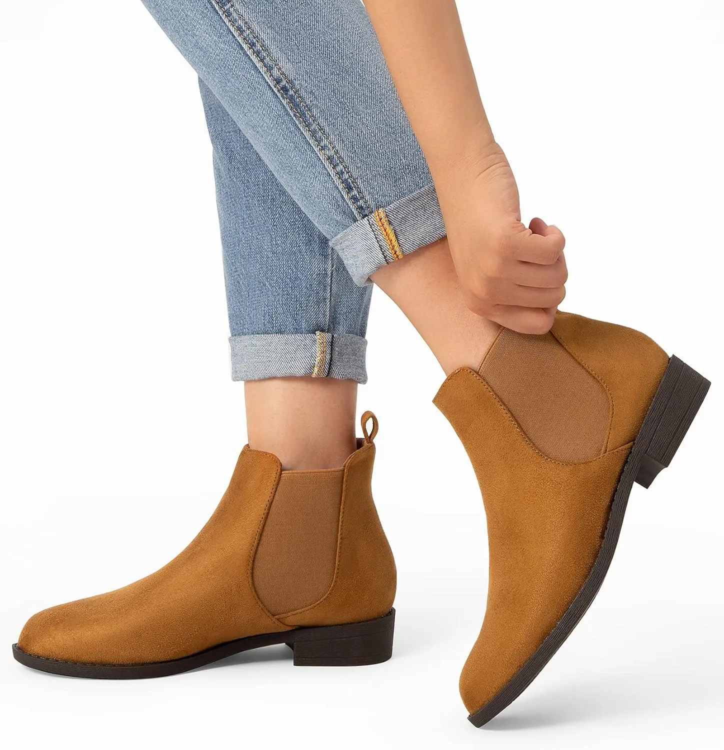 MaxMuxun Women's Ankle Boots Low Heel Chelsea Booties