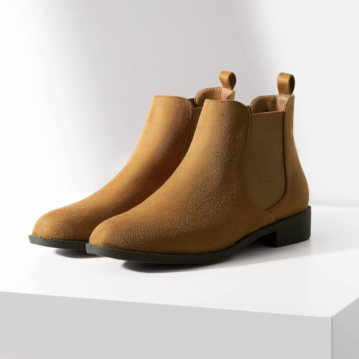 MaxMuxun Women's Ankle Boots Low Heel Chelsea Booties